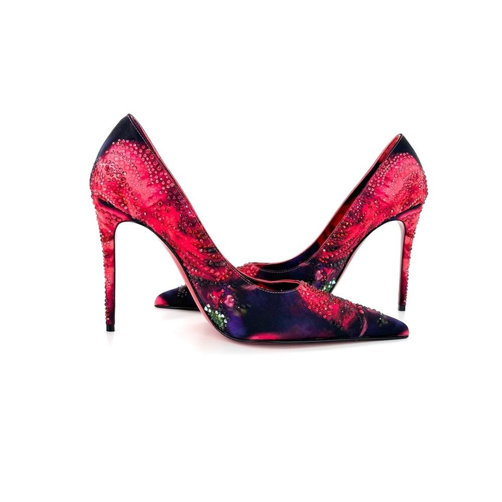 NIB Christian Louboutin Kate Max Roses Strass 100 Crystal Embellished Pumps 36.5 - Picture 4 of 8
